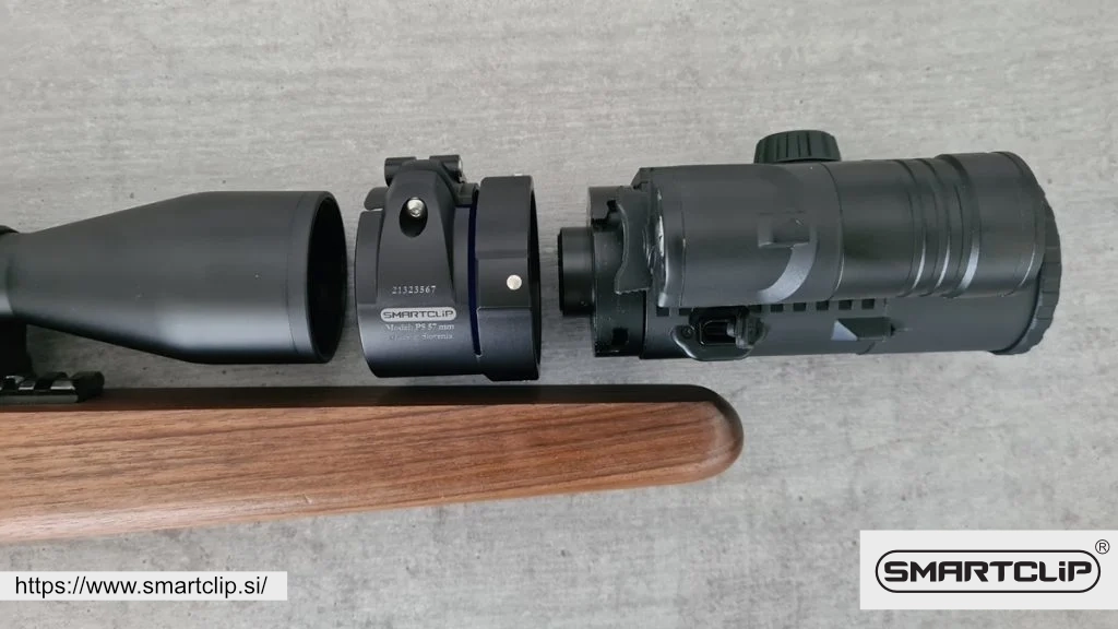 Compatibility overview of Smartclip adapters with rifle scopes and clip-on devices